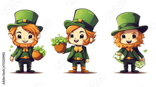 St. Patricks day leprechaun, isolated on white background, png