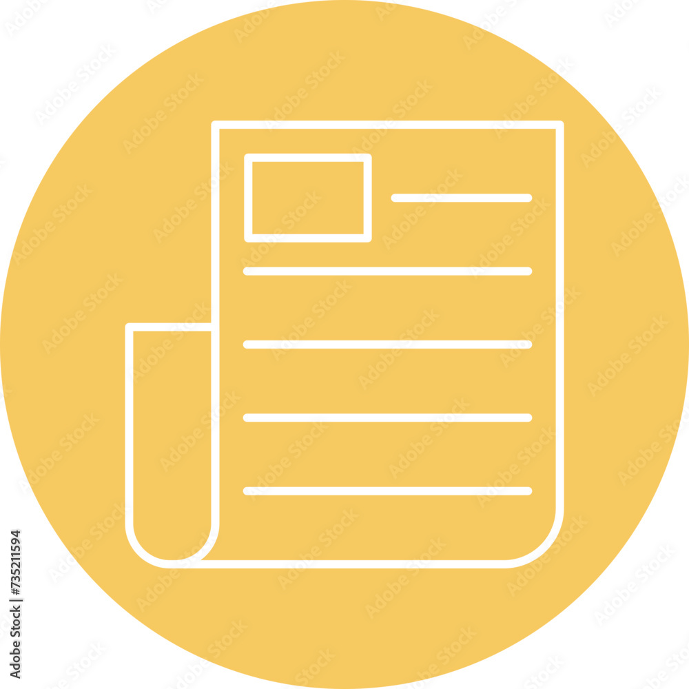 News Paper Line Circle Icon News Paper Line Circle Icon