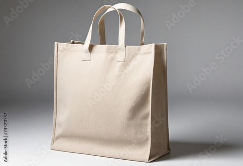 Neutral-colored cloth tote, with sections cut out