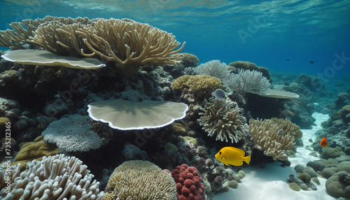 Underwater beauty of a stunning coral reef scene