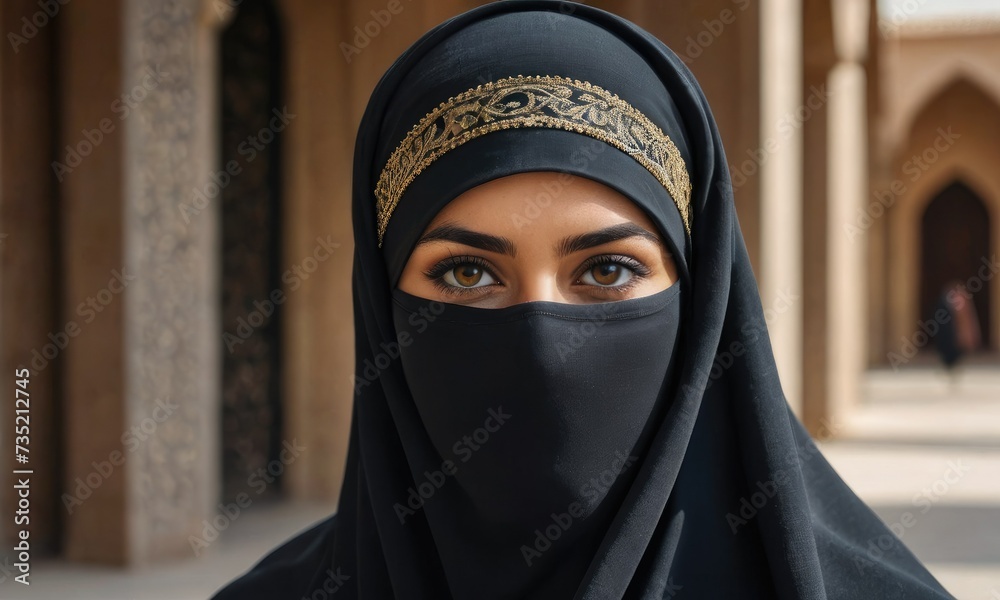 Cultural Splendor: Traditional Niqab Adornment in Modern Light