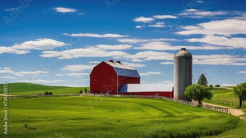rural farm with silo