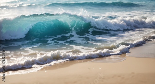 Soft ocean wave on the sandy beach