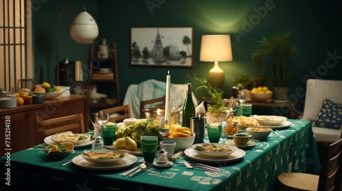 Table With Plates of Food