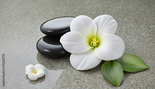 White flower backdrop for spa stones