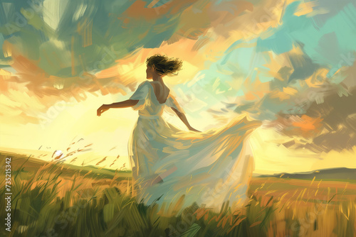 Wallpaper Mural Whispers of Nature Capturing Beauty in a White Dress Torontodigital.ca