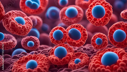 Blut Zellen runde rote Blutkörperchen makro, mikroskopisch klein fließen in Adern und Venen, Krankheiten, Forschung, Krebs und Medizin, Behandlung, Wissenschaft und Sauerstoff Transport Pharmazie