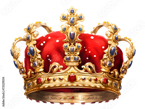 Majestic Crown on White Background