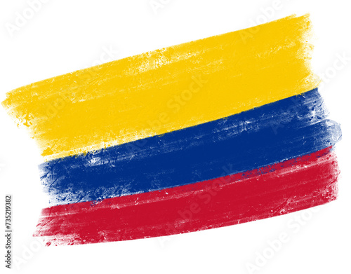 colombian flag with paint strokes photo