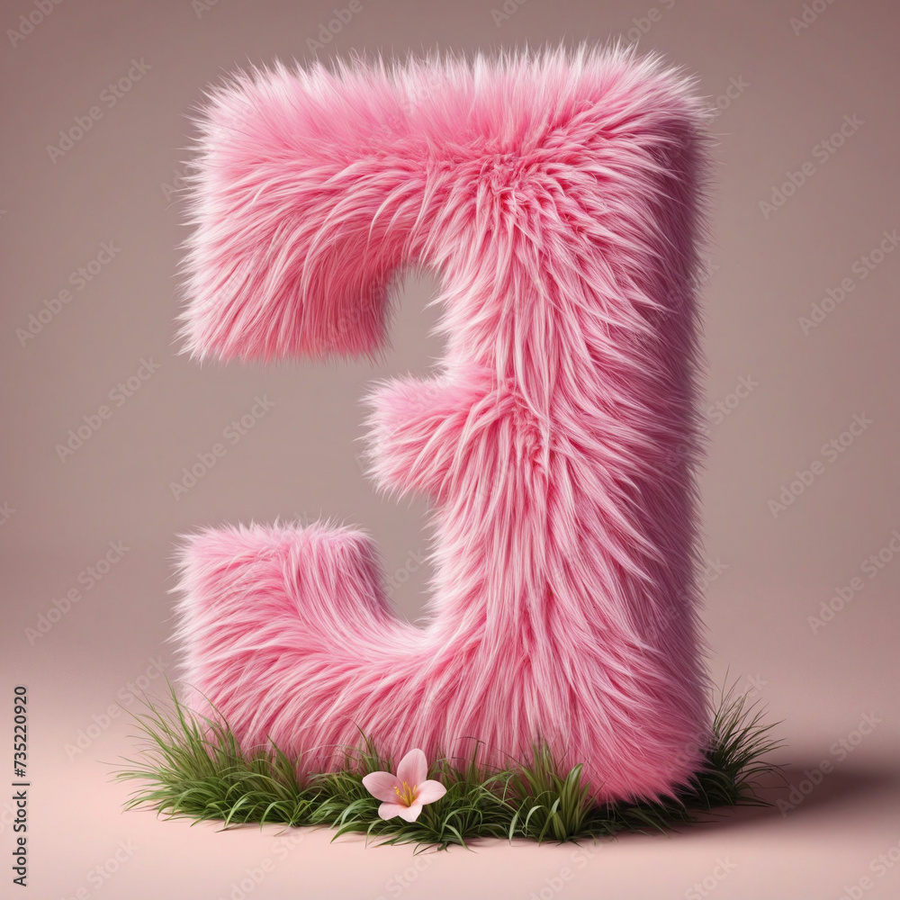 Pink Furry Charm #1 on Clear Background Pink Furry Charm #1 on Clear Background