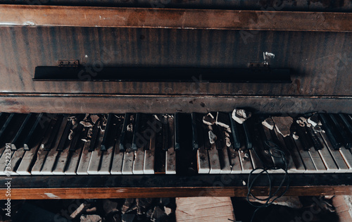 inside a destroyed school in Ukraine photo