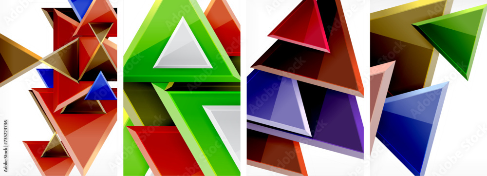 Triangle composition poster background set for wallpaper, business card, cover, poster, banner, brochure, header, website Triangle composition poster background set for wallpaper, business card, cover, poster, banner, brochure, header, website