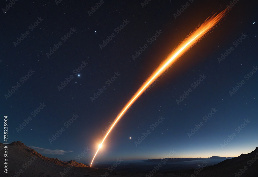 Shooting Star on Transparent Background for Astronomy Photography