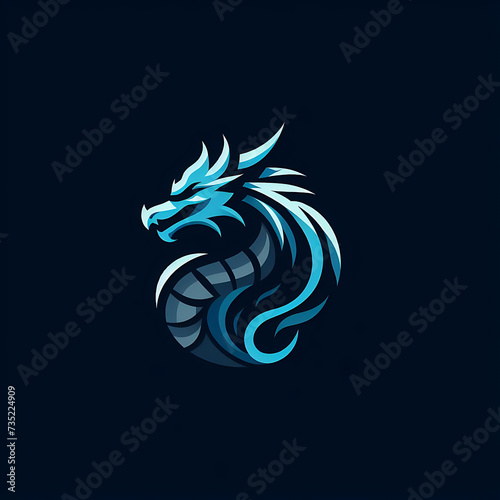 flat logo of dragon illustration vector
