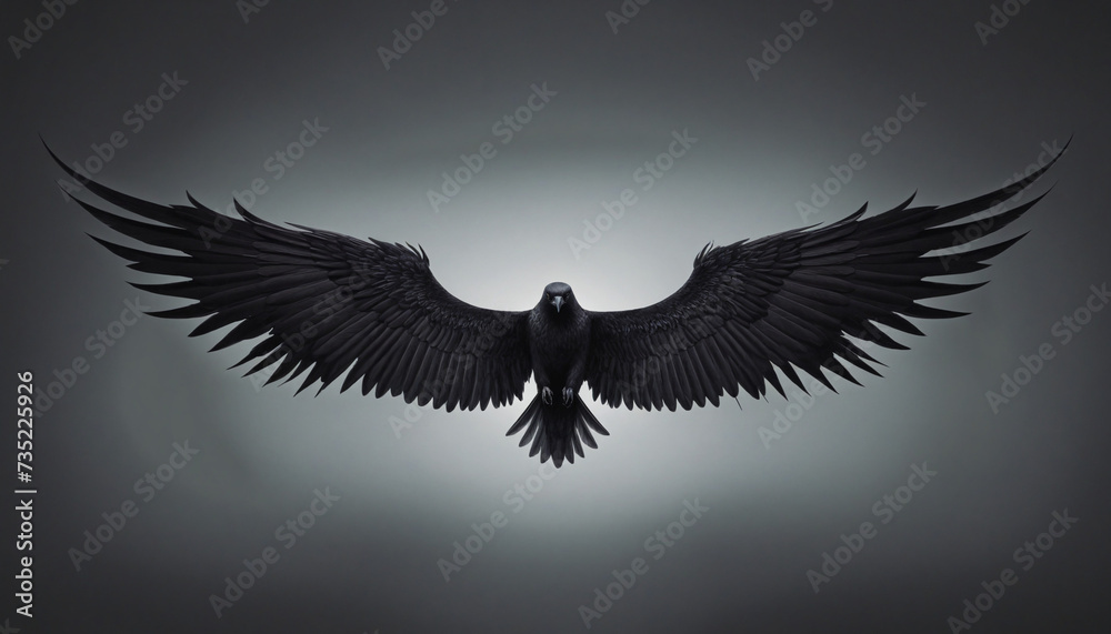 Fototapeta premium Dark feathers alone on clear backdrop - Innovative technology