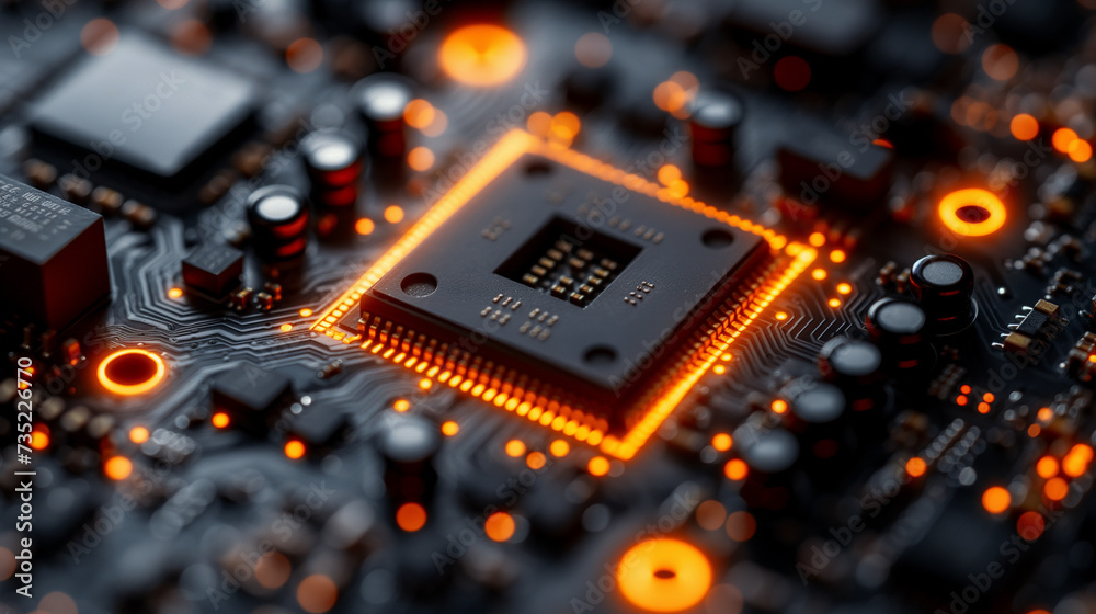 Futuristic electronic design. Electronic circuit board background. Printed circuit board. Computers of the future. Futuristic electronic design. Electronic circuit board background. Printed circuit board. Computers of the future.