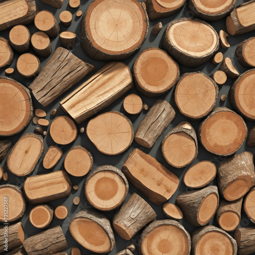 Wooden logs and stumps sprite sheet on transparent background