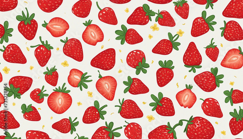 Adorable drawing of small strawberries