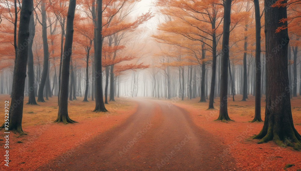 Autumn woodland on clear backdrop - Creative technology