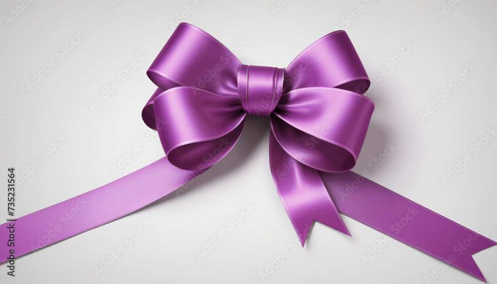 Lavender ribbon bow on white background, festive present decoration, adornment for gift, stylish bow for girls. Lavender ribbon bow on white background, festive present decoration, adornment for gift, stylish bow for girls.