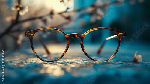 Close-up of glasses, frame.
