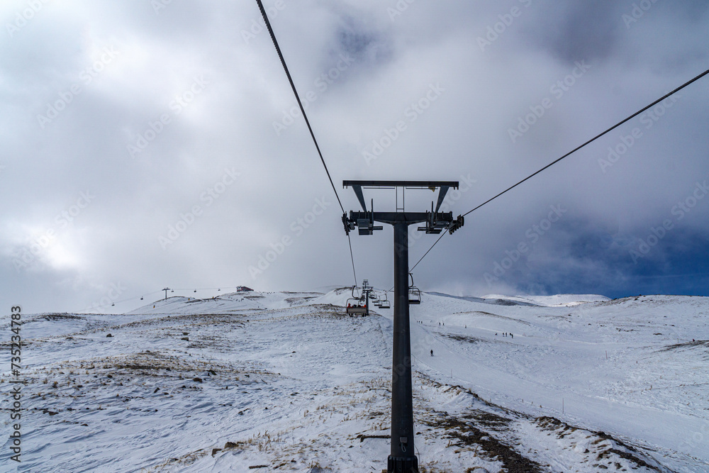 Scenic views from Erciyes mountain which is a resort area for skiing and other winter sports, Kayseri