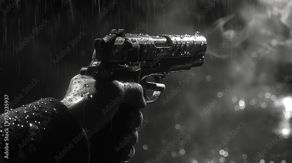 Wet Gun in Rain, Rainy Night with a Gun, A Wet Gun in the Darkness, Gun