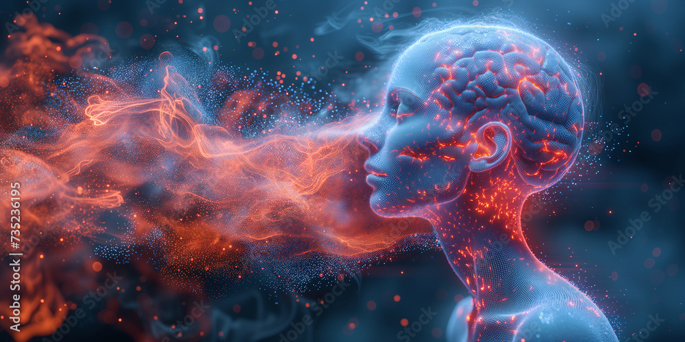 Telepathic communication human mind, visualizing of thoughts, meditation, consciousness and healing, mental health, brain waves Telepathic communication human mind, visualizing of thoughts, meditation, consciousness and healing, mental health, brain waves