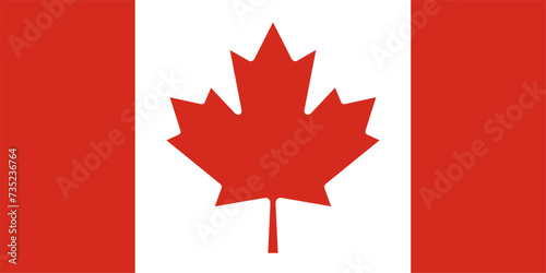 Canada flag in official colors and proportion correctly vector
