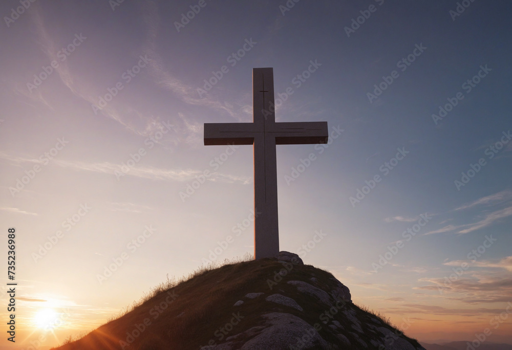 The Hilltop Cross, Illuminated in Red The Hilltop Cross, Illuminated in Red