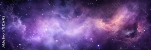 Cosmic Stardust. A Stellar Display of Astrophysical Wonders in a Bright Purple Nebula Background © Serhii