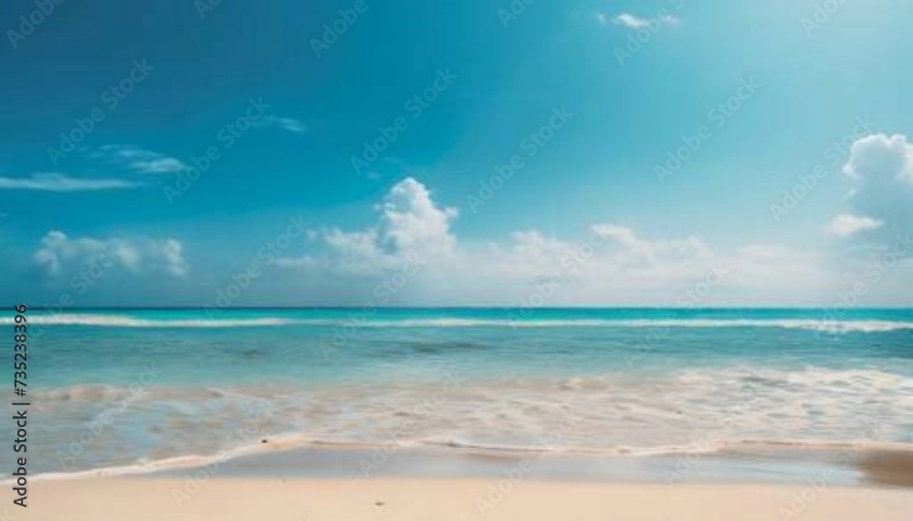 Beautiful sea view with blue sky and water. Vacation or summer holiday