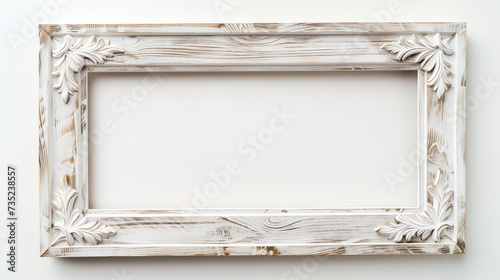 white whased wood picture frame photo