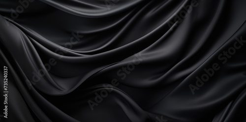 A large amount of fabric is spread out on a black background, creating a striking visual display.