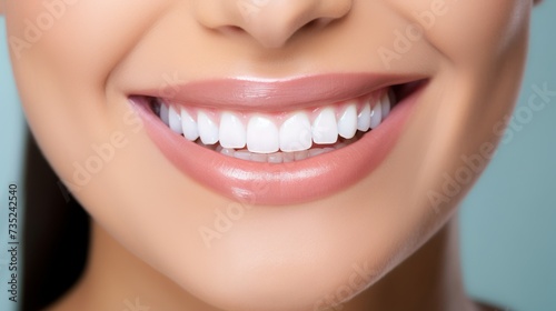 Dental Care. close up mouse Beautiful Woman Healthy Smile young Female Smile show beautiful of teeth  confident in orthodontics