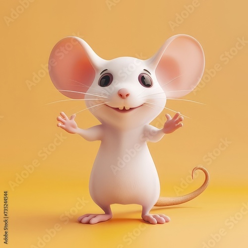 3D illustration of a cute baby mouse cartoon  © Natalia