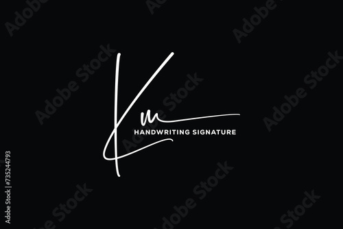 KM initials Handwriting signature logo. KM Hand drawn Calligraphy lettering Vector. KM letter real estate, beauty, photography letter logo design.