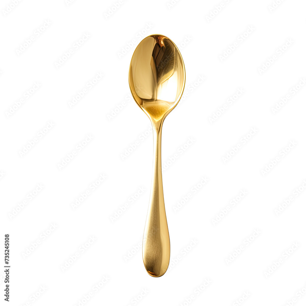 Golden spoon on transparent background Golden spoon on transparent background