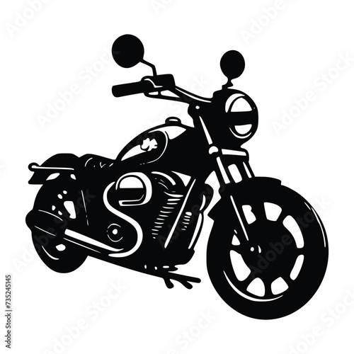 Chopper bike vector, icon