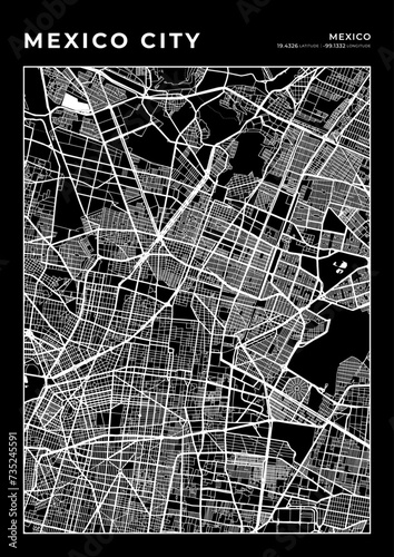 Mexico City City Map, Cartography Map, Street Layout Map