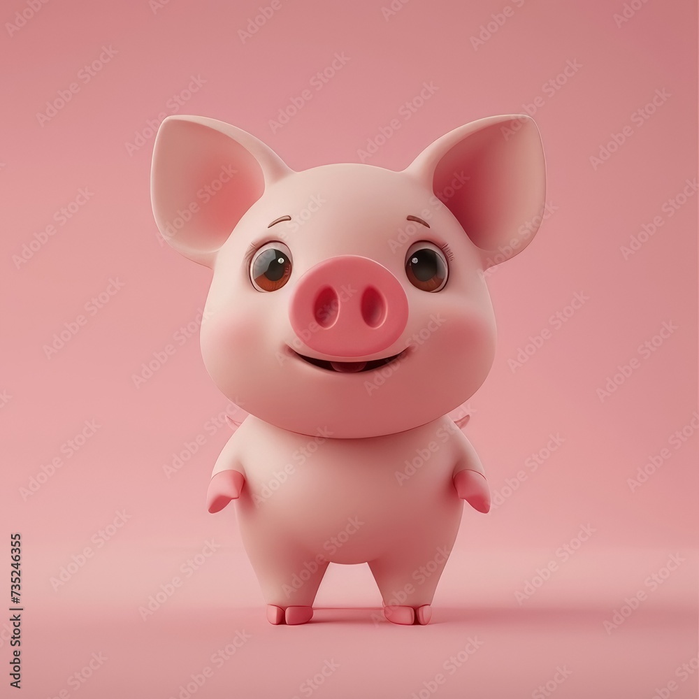 charming baby pig cartoon in 3D illustration
charming baby pig cartoon in 3D illustration