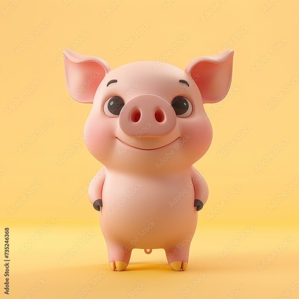 charming baby pig cartoon in 3D illustration
charming baby pig cartoon in 3D illustration