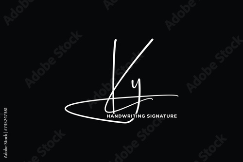 KY initials Handwriting signature logo. KY Hand drawn Calligraphy lettering Vector. KY letter real estate, beauty, photography letter logo design.