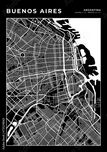 Buenos Aires City Map, Cartography Map, Street Layout Map