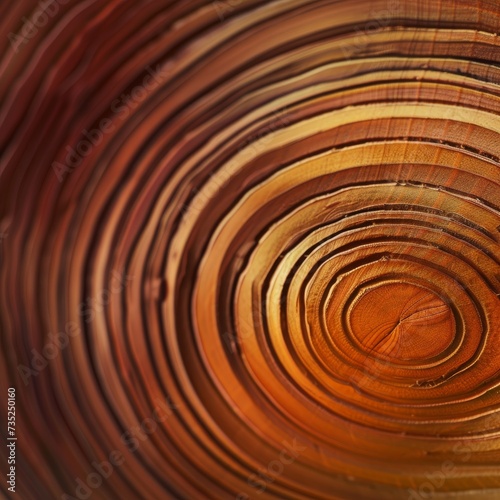 Warm Gradient Tree Rings Close-Up Texture. Close-up of tree rings, emphasizing the varied warm color gradients and rich textures within the wood.
