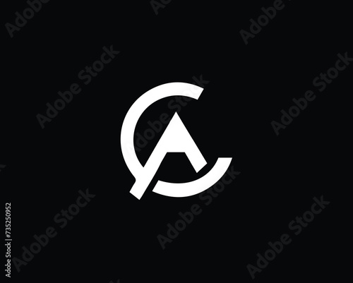 Creative Minimalist Letter CA Logo Design, CA Monogram 