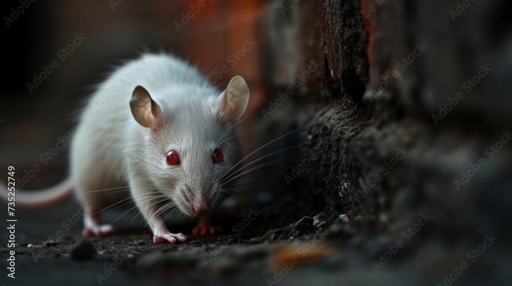 A fierce packrat with ruby orbs peers out from the tall grass, embodying the wild nature of its rodent relatives like mice, dormice, and hamsters A fierce packrat with ruby orbs peers out from the tall grass, embodying the wild nature of its rodent relatives like mice, dormice, and hamsters