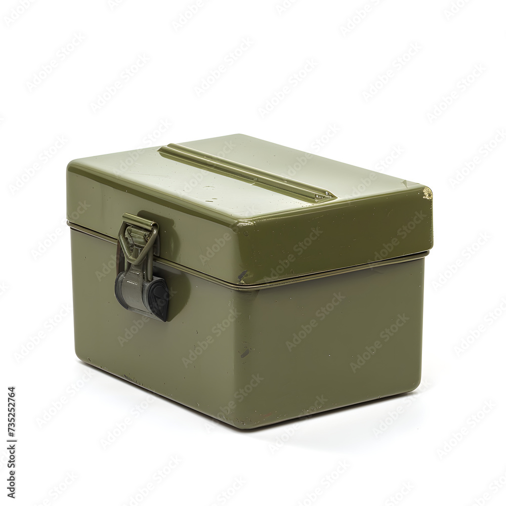 Military green box isoalted on a white background Military green box isoalted on a white background