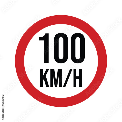 Wallpaper Mural Speed limit 100 kmh Torontodigital.ca
