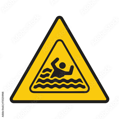 Beware Of Drowning Warning Symbol